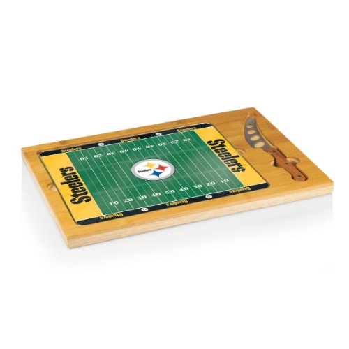 Pittsburgh Steelers - Icon Cutting Board/Tray and Knife Set by Picnic Time (Football Design)