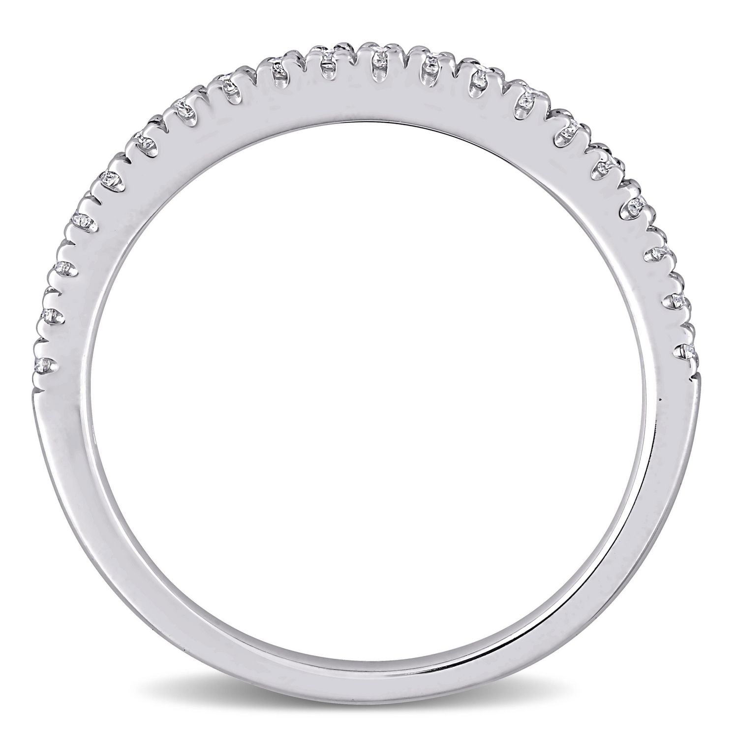 Bande de mariage Miabella avec Moissanite 1/5 carat p.g.t. en or blanc 10K