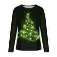 thumbnail image 4 of Jienlioq T-Shirts de Noël Grande Taille Mode pour Femmes à Col Rond à Manches Longues Imprimé Décontracté T-Shirt Blouse Hauts, 4 of 5