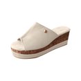 thumbnail image 4 of Leutsin Summer Womens Slope Heel Thick Bottom Flip Flop Solid Shoes Sandals, 4 of 5