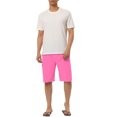 thumbnail image 2 of INSPIRE CHIC Men's Solid Board Shorts Quick Dry Swim Trunks with Elastic Waist & Drawstring 30 Pink, 2 of 7