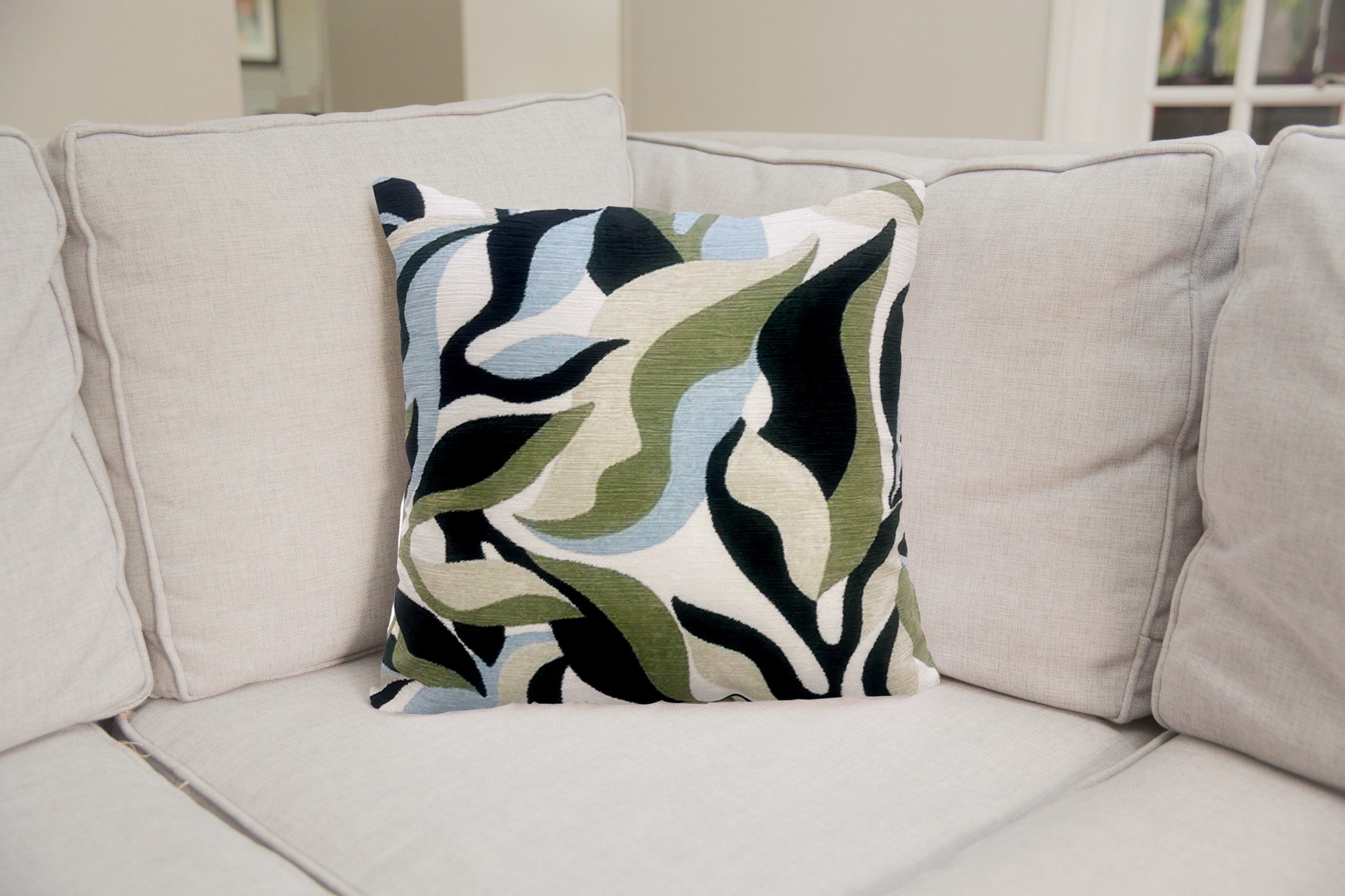 Housse de coussin décoratif Mainstays, abstraite, 18 x 18 po, Mirage vert