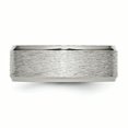 thumbnail image 3 of Stainless Steel Ridged Edge 8mm Brushed and Polished Band Ring 10 Size, 3 of 5