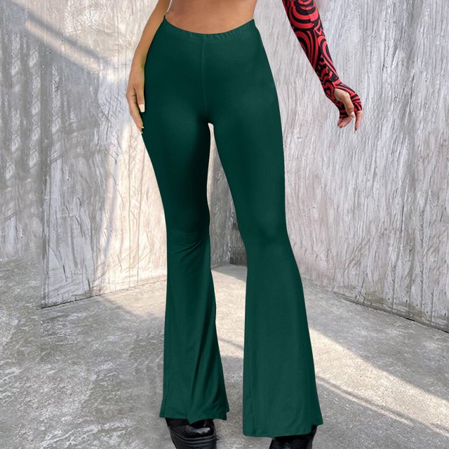 LSLJS Women's Boho Hippie High Waist Wide Leg Long Flared Bell Bottom Pants