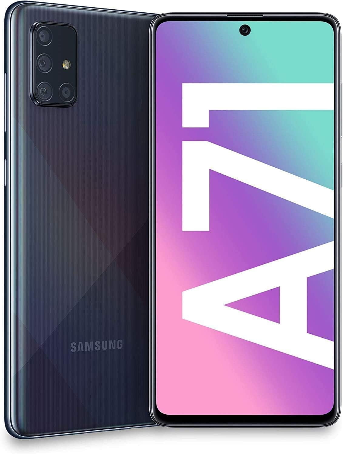 Restored Samsung Galaxy A71 4G - 128GB – Prism Crush Black – 64MP Quad Rear & 32MP Front Camera - Fully Unlocked Smartphone - Excellent Condition