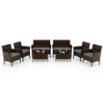 thumbnail image 2 of Costway 8 PCS Patio Furniture Set with Washable Cushions and Tempered Glass Coffee Table Grey, 2 of 9