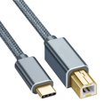thumbnail image 1 of HLONK 19.6” USB Type-C to USB B 2.0 Printer Cable  Grey, 1 of 9