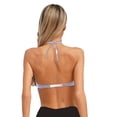 thumbnail image 2 of Eandarui Womens Shell Bikini Tops Glitter Pearl Chest Chains Halter Summer Beach Rave Party Bra Top Purple M, 2 of 6