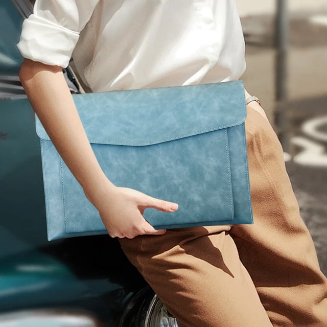 Sac de Dossiers en Cuir à Verrouillage Magnétique - Porte-Documents Papier A4 avec Fermeture Sécurisée, Mallette/dossier en Similicuir pour Affaires, Bureau, École, Résistant à l'Eau et Design Professionnel