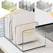 Sentmoon Corner Bookshelf Corner Book Shelf Acrylic 3 Slot Desktop Book Organizer Clear File Rack Book Stand for Office Or Student Desk Space Saving Storage Rack