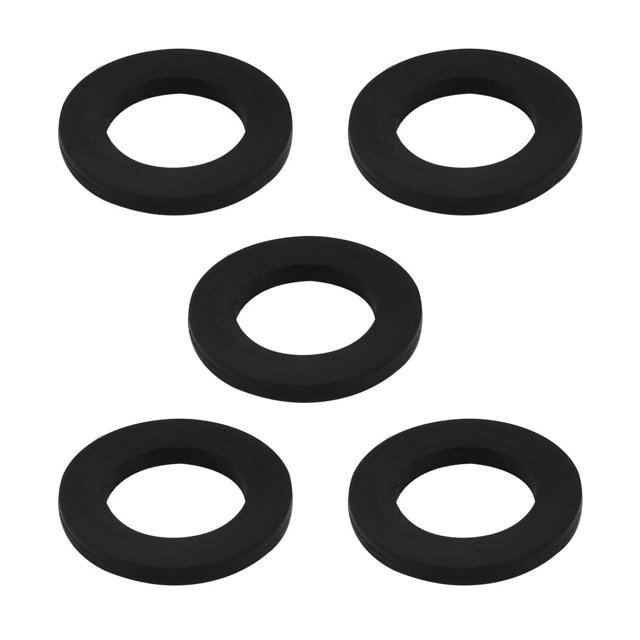 Unique Bargains 5 Pcs Rondelle Plate en Caoutchouc Noire Assortiment Taille 16x27x3mm Rondelle Plate