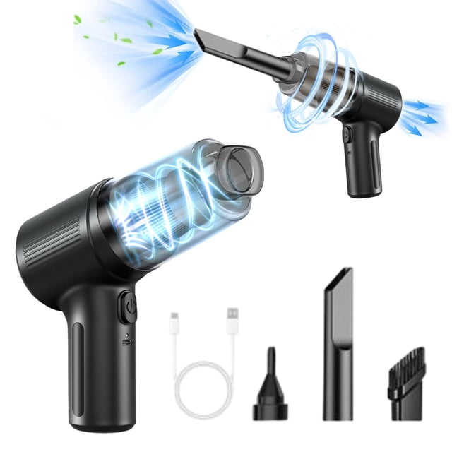RRJ Wireless Car Vacuum Cleaner Handheld Portable Vacuum And Blower Cordless Mini Car Vacuum Cleaner, 280g Lightweight Car Interior Cleaner for Pet Hair Dust Crumbs, Multi-Function Auto Vacuum