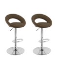thumbnail image 1 of CorLiving Round Open Back Adjustable Fabric Barstool, set of 2, 1 of 9