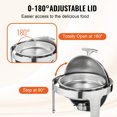 thumbnail image 4 of KFFKFF Ensemble de Réchauds Ronds pour Buffet, Paquet Double de 6 Qt, Comprend des Serveurs en Acier Inoxydable, 2 Poêles Pleines, Couvercle, Plateau à Eau, Support, Support à Carburant, Sert 5+ par Unité, 4 of 9
