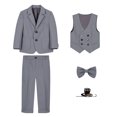 thumbnail image 2 of RXIRUCGD Manteau Sans Manches pour Enfants, Ensemble 5 Pcs, Col Rond, Gris, Taille: 100, 2 of 6