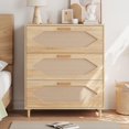 thumbnail image 4 of Yiwa Commode en Rotin à 3 Tiroirs, Armoire de Rangement Spacieuse pour Chambre, Salon, Entrée, Design Moderne en Bois, Assemblage Facile, 4 of 7