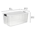 thumbnail image 3 of Sterilite 116 Quart Ultra Latching Clear Plastic Storage Tote Container, 12 Pack, 3 of 10