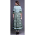 thumbnail image 4 of Bimba Robe Anarkali Imprimée à Blocs Feuilles Bleues et Fleurs Kurti Longue pour Femmes Indienne Ligne A Haut Décontracté Tunique -Grand, 4 of 5
