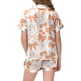 thumbnail image 4 of Girls' Printed Short Sleeve Button-Down Pajama Set with Bow for Comfortable Loungewear and Home Relaxation, 4 of 5