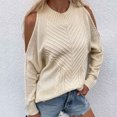 thumbnail image 1 of RKSTN Chandails pour Femmes Mode Couleur Unie Décontracté Col Rond Manches Longues T-Shirt Ample Blouse Hauts Chandail Chandails d'Automne, 1 of 5