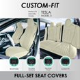 thumbnail image 2 of For 2017-2024 Tesla Model 3 FH Group Neoprene Waterproof Custom Fit Car Seat Covers Solid Beige - Full Set, 2 of 10