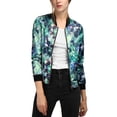 thumbnail image 2 of INSPIRE CHIC Blouson Bomber pour Femme Coupe Ajustée Léger à Fermeture Éclair Vert TP, 2 of 7