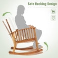 thumbnail image 3 of Patio Rocking Chair Acacia Wood Rocker w/ Seat & Back Cushions Safe & Comfortable Rocking, 3 of 8