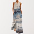 thumbnail image 1 of Robes Filles Mode Femmes Col en V Sans Manches Été Soirée Fête Imprimé Dames Poche Gilet Longue Robe Robes Midi pour Femmes Invitée de Mariage en Liquidation, 1 of 6