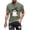 Army Green, variant on Halloween T-shirt for Men, Military Green Printed Round Neck Short Sleeve Cotton Blend Top, Casual Daily Wear, Soft Breathable Fabric, Machine Washable