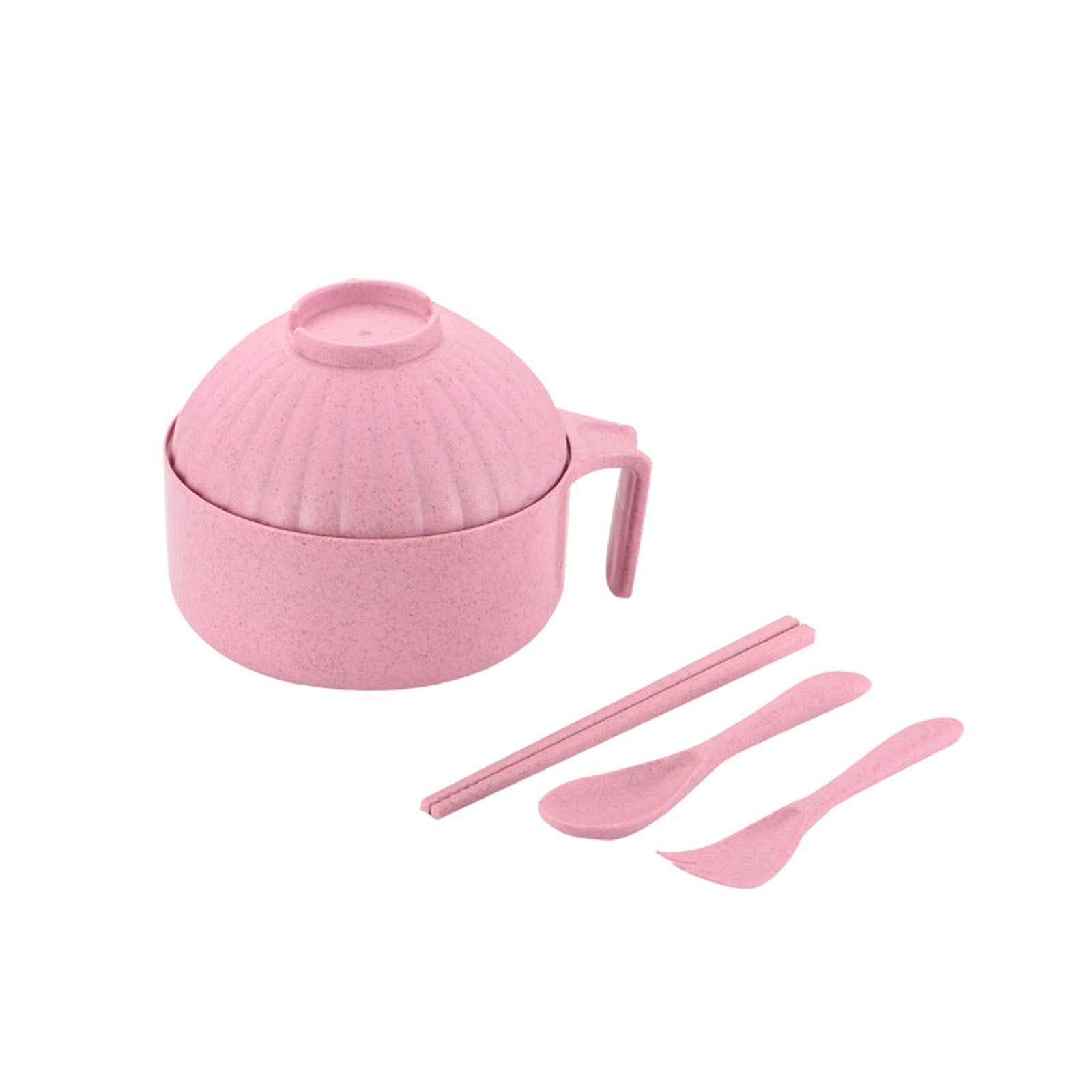 Qonioi Instant Noodle Bowl with Lid, Sharing Lid Bowl and Chopsticks Set, Upgrade Fixing Lid Deepened Bottom Student Dormitory Tableware