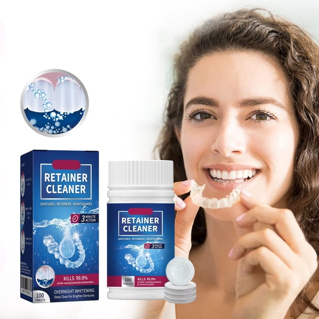 Denture Cleaning Tablets for Retainers Oral Night Guards and Appliances Fresh Cleaning Power 100 Count