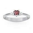 thumbnail image 2 of Birthstone Heart Ring with Shoulder Accents - Garnet (January), 2 of 4