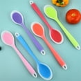 thumbnail image 3 of Meiiso Promotional Offer! spoon, silicone spoon Kitchenware Cooking spoon Kitchen Gadgets soup spoon Kitchen Utensils Cooking Baking, Pink, 7.8*1.56*0.39In, Cooking Utensils, 3 of 3
