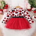 thumbnail image 3 of Robe Trapèze pour Filles, Manches Longues, Imprimé de Cœurs, Robe Patchwork en Tulle, 3 of 9