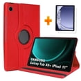 thumbnail image 1 of SuperShield Cases for Samsung Galaxy Tab A9 Plus/+ 11 Inch 2023 Case with Tempered Glass Screen Protectors, Translucent Rotating Cover for Samsung Tab A9 Plus Tablet (SM-X210/X216/X218) - Red, 1 of 5