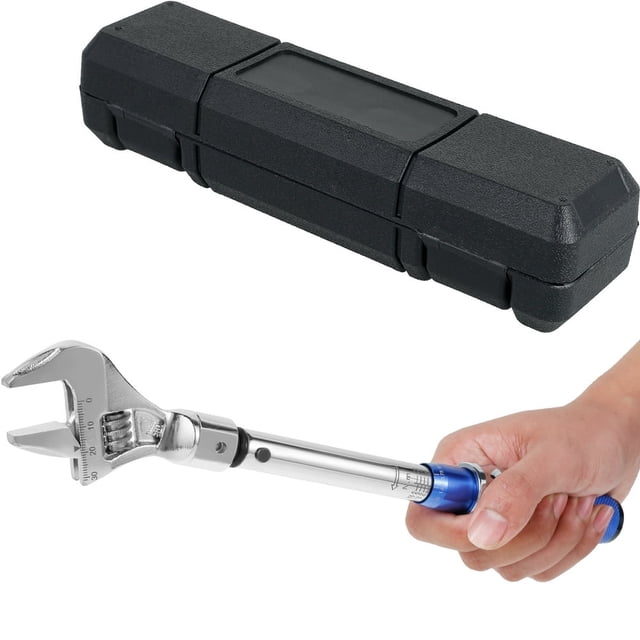 Digital Adjustable Torque Wrench 5-25 NM 30mm Steel Open End Torque Wrench 9×12mm Interchangeable Head Torque Wrench Car Repair Maintenance Spanner Hand Tool for Bicycle Car