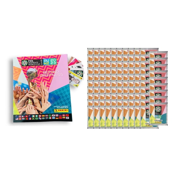 2023 Panini Women's FIFA World Cup Autocollants - Lot 2 (100 Paquets et Méga Trousse de Départ) (Album + 551 Autocollants)
