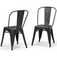 thumbnail image 1 of Pemberly Row Modern Metal Dining Side Chair in Black (Set of 2), 1 of 6