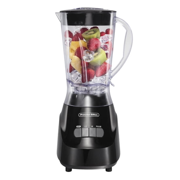 Proctor Silex 2-Speed Blender with Stainless Steel Blades, 56 oz Jar, 600W Peak, Black, 58137