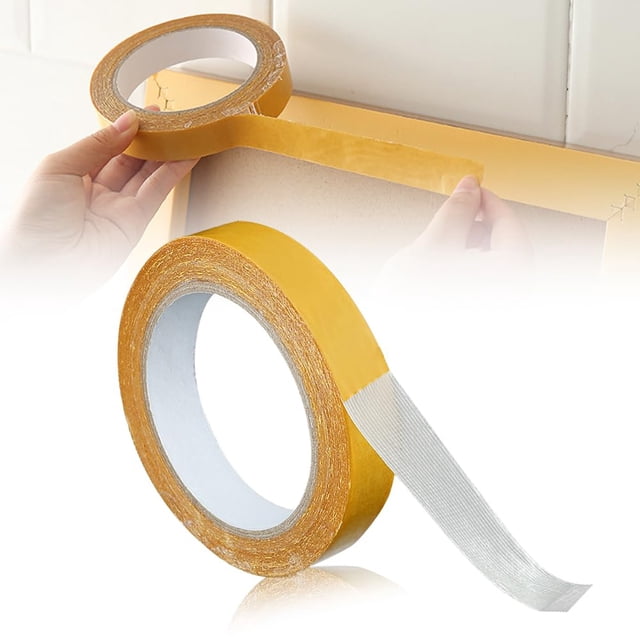 Ruban Adhésif en Maille Double Face Cnkooup à Haute Adhérence, Super Collant, Résistant, Ruban Transparent Solide, Robuste, Facile à Utiliser, Montage, Déco de Bureau (3 1.2 Po*65.6 Pieds)