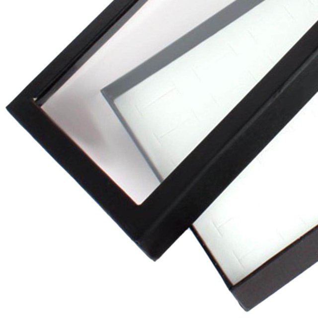 Rings Display Box 36 Slot with Transparent Lid Showcase accessories ring organizer for Pendant white