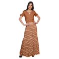 thumbnail image 1 of Moomaya Printed Rayon Cold Shoulder Crop Top And Skirt Ethnic Set For Women, 1 of 6