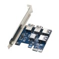 thumbnail image 1 of Carte Riser PCI-E vers USB 1 vers 4 Adaptateur PCI-E 4 Adaptateur 4 Ports PCI-E vers USB 3.0 Rallonge Carte Accessoire d'Exploitation, 1 of 8