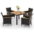 thumbnail image 1 of Gymax 5PCS Dining Table Set for 4 Rattan Conversation Set w/ Umbrella Hole Patio, 1 of 6