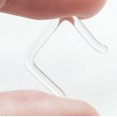 thumbnail image 3 of Clear Septum Nose Retainer Glass Pyrex Staple 16G, 14G, 3 of 5