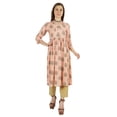 thumbnail image 1 of Moomaya Kurti Ligne A en Rayonne à Manches 3/4 Tunique Imprimée en Rayonne Robe Kurta Ethnique pour Femmes, 1 of 7