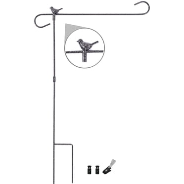Halinfer Garden Flag Stand with Bird, Small Flag Yard Holder 12.5 x 18