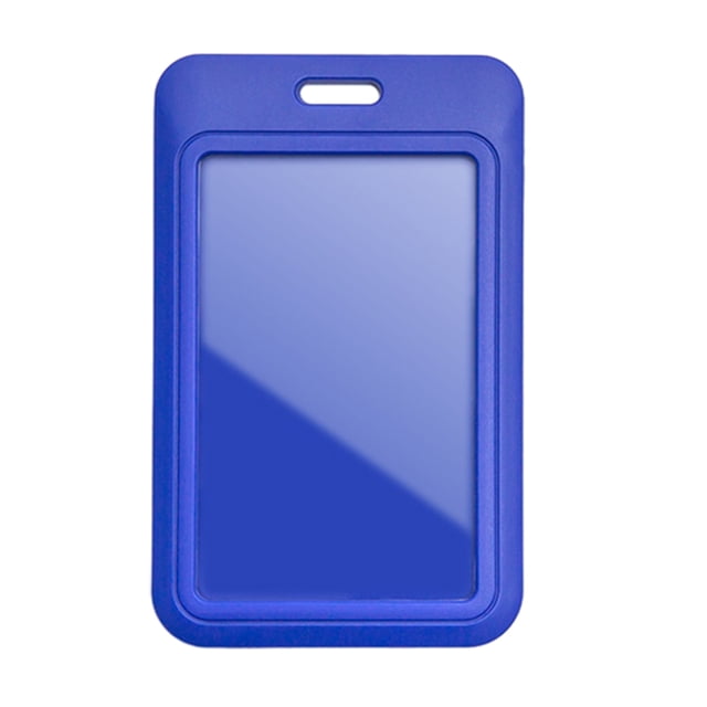 Hioecau Sliding Badge Holder Vertical Hard Plastic Case Clear Card Protector Pouch for Office School ID Credit Cards Proximity Key Cards Driver's Licenses Passes