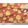 thumbnail image 2 of Soimoi Crepe Silk Fabric Leaves & Rose Floral Decor Fabric Printed Yard 42 Inch Wide, 2 of 3