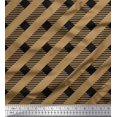 thumbnail image 1 of Soimoi Brown Rayon Fabric Diagonal Stripe Printed Fabric 1 Yard 56 Inch Wide, 1 of 5